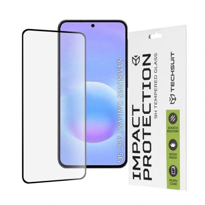 Калено стъклено защитно покритие за дисплея на Samsung Galaxy A57 5G - Techsuit Full Glue Tempered Glass 111D (черен-прозрачен)