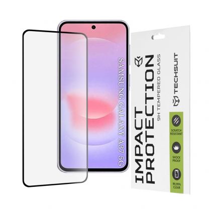 Калено стъклено защитно покритие за дисплея на Samsung Galaxy A37 5G - Techsuit Full Glue Tempered Glass 111D (черен-прозрачен)