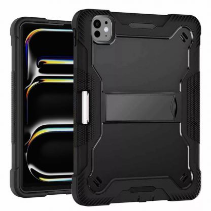 Удароустойчив хибриден кейс и защитно покритие за iPad Pro 11 (2024), iPad Pro 11 (2025) - Techsuit Rugged TabShell and Screen protector (черен)