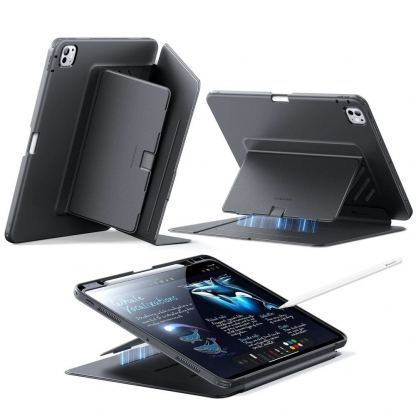 Удароустойчив хибриден кейс за iPad Pro 11 (2024), iPad Pro 11 (2025) - ESR Flip Hybrid Protective Stand Case (черен)