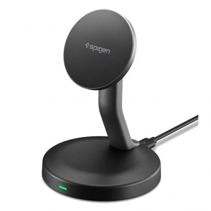 Поставка (пад) за безжично зареждане за iPhone с Magsafe - Spigen Essential MagSafe Wireless Charger 15W (черен) 